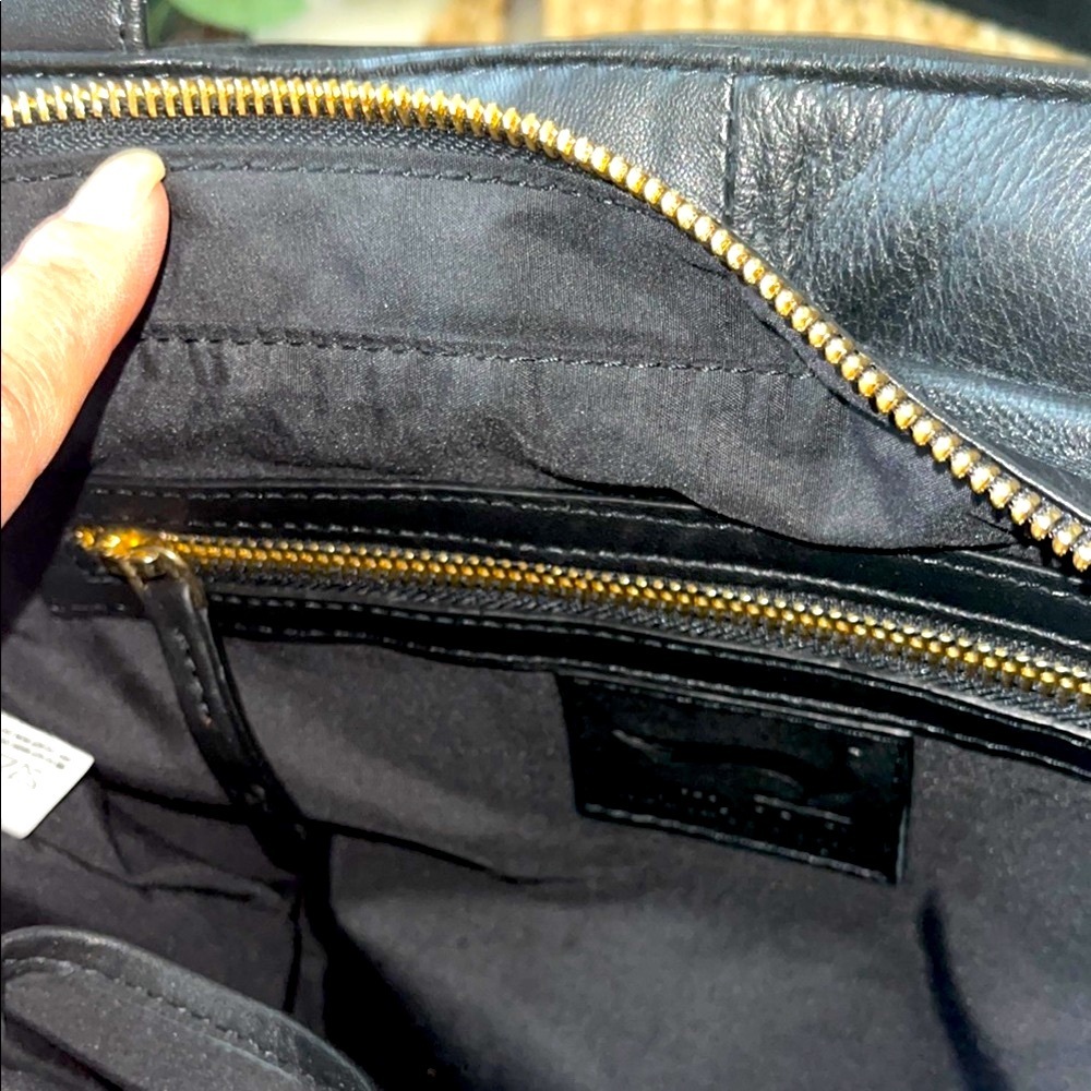 Black Quilted Tote with Modern Design - Picture 7 of 10